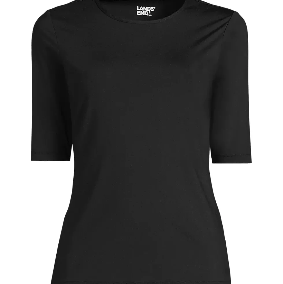 Women's Elbow Sleeve Crewneck Garden Tee- Sunshade UPF 50 Quick Dry