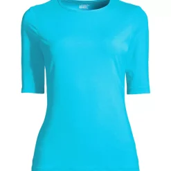 Women's Elbow Sleeve Crewneck Garden Tee- Sunshade UPF 50 Quick Dry