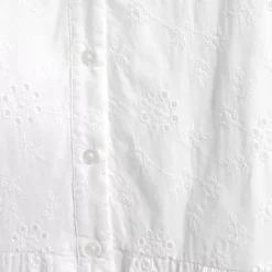 Women's Elbow Sleeve Eyelet Knee Length Shirt Dress