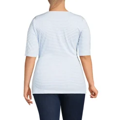 Women's Elbow Sleeve Lightweight Jersey Side Tie Blouse