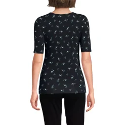 Women's Elbow Sleeve Lightweight Jersey Side Tie Blouse