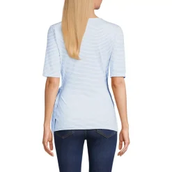 Women's Elbow Sleeve Lightweight Jersey Side Tie Blouse
