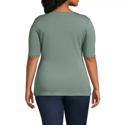 Women's Elbow Sleeve Lightweight Jersey Side Tie Blouse