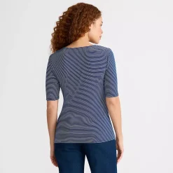 Women's Elbow Sleeve Lightweight Jersey Side Tie Blouse