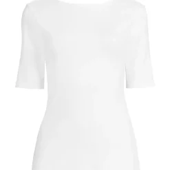 Women's Elbow Sleeve Polished Essentials High Neck Low Back Top