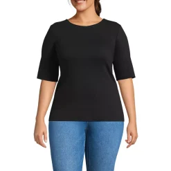 Women's Elbow Sleeve Polished Essentials High Neck Low Back Top
