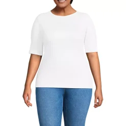 Women's Elbow Sleeve Polished Essentials High Neck Low Back Top
