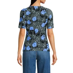 Women's Elbow Sleeve Silky Knit Ruched Top