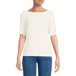 Women's Elbow Sleeve Supima Cotton Boatneck T-Shirt