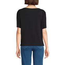 Women's Elbow Sleeve Supima Cotton Boatneck T-Shirt