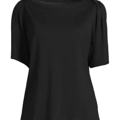 Women's Elbow Sleeve Supima Cotton Boatneck T-Shirt