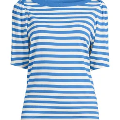 Women's Elbow Sleeve Supima Cotton Boatneck T-Shirt