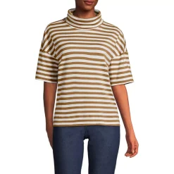 Women's Elbow Sleeve Supima Cotton Relaxed Turtleneck
