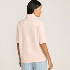 Women's Elbow Sleeve Supima Cotton Relaxed Turtleneck