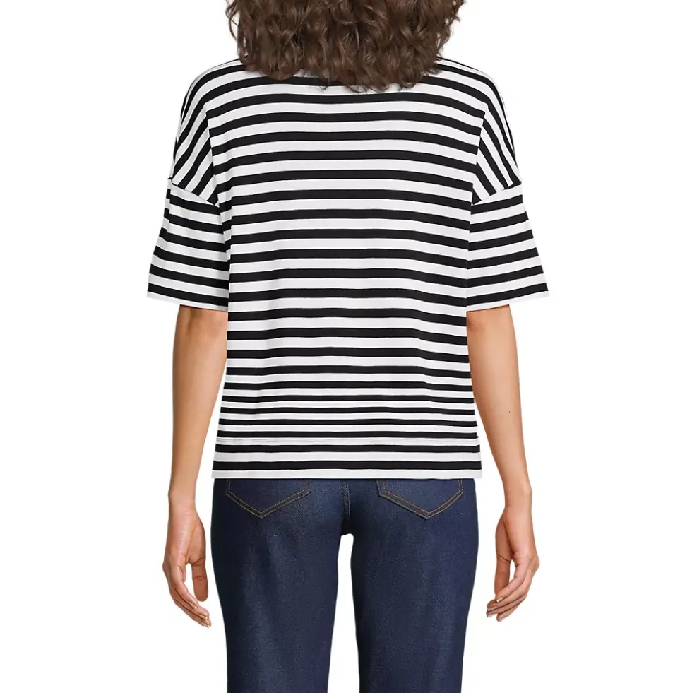 Women's Elbow Sleeve Supima Cotton Relaxed Turtleneck