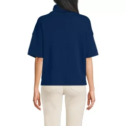 Women's Elbow Sleeve Supima Cotton Relaxed Turtleneck