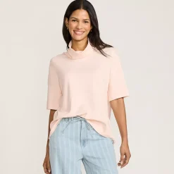 Women's Elbow Sleeve Supima Cotton Relaxed Turtleneck