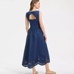 Women's Embroidered Duet Midi Dress