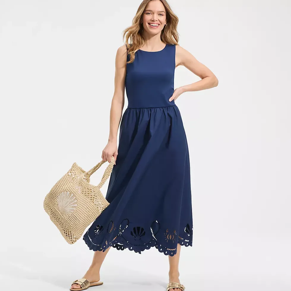 Women's Embroidered Duet Midi Dress