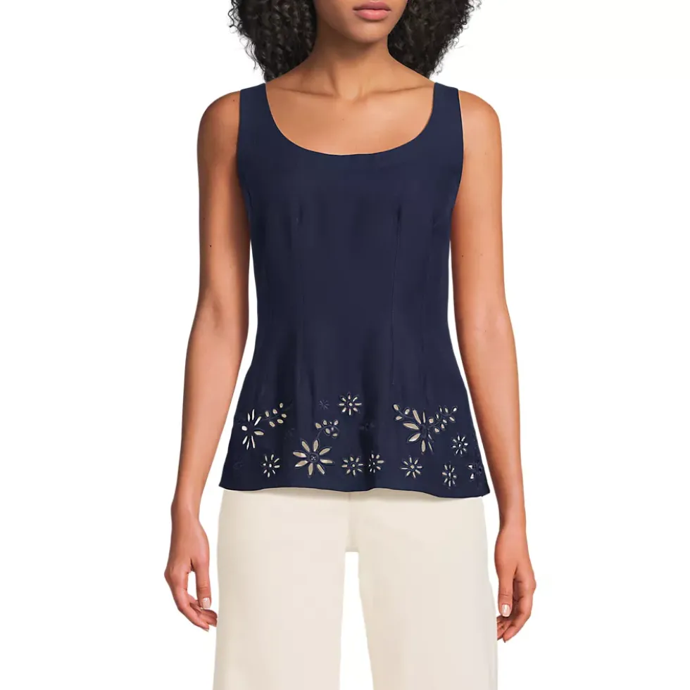 Women's Embroidered Peplum Top