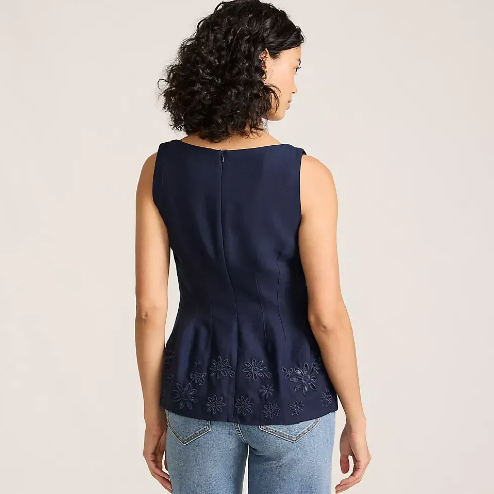 Women's Embroidered Peplum Top