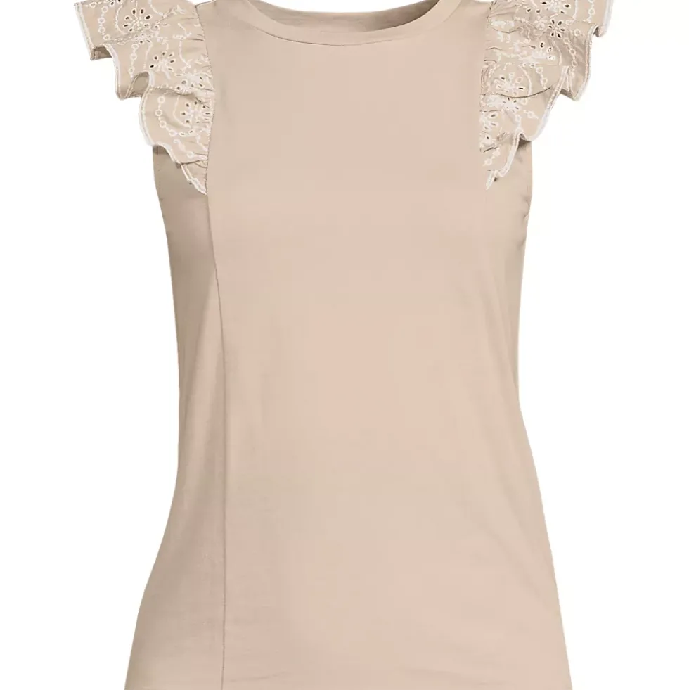 Women's Embroidered Ruffle Tank Top
