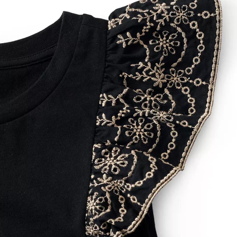 Women's Embroidered Ruffle Tank Top