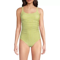 Women's Essential Tie Back Ruched One Piece Swimsuit