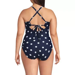 Women's Essential Tie Back Ruched One Piece Swimsuit