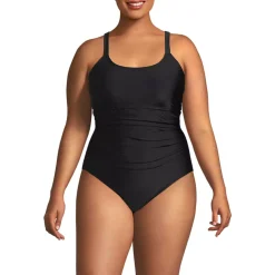 Women's Essential Tie Back Ruched One Piece Swimsuit