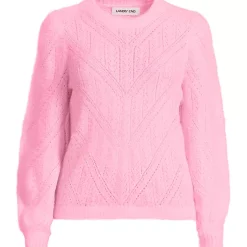 Women's Eyelash Fuzzy Pointelle Puff Sleeve Sweater