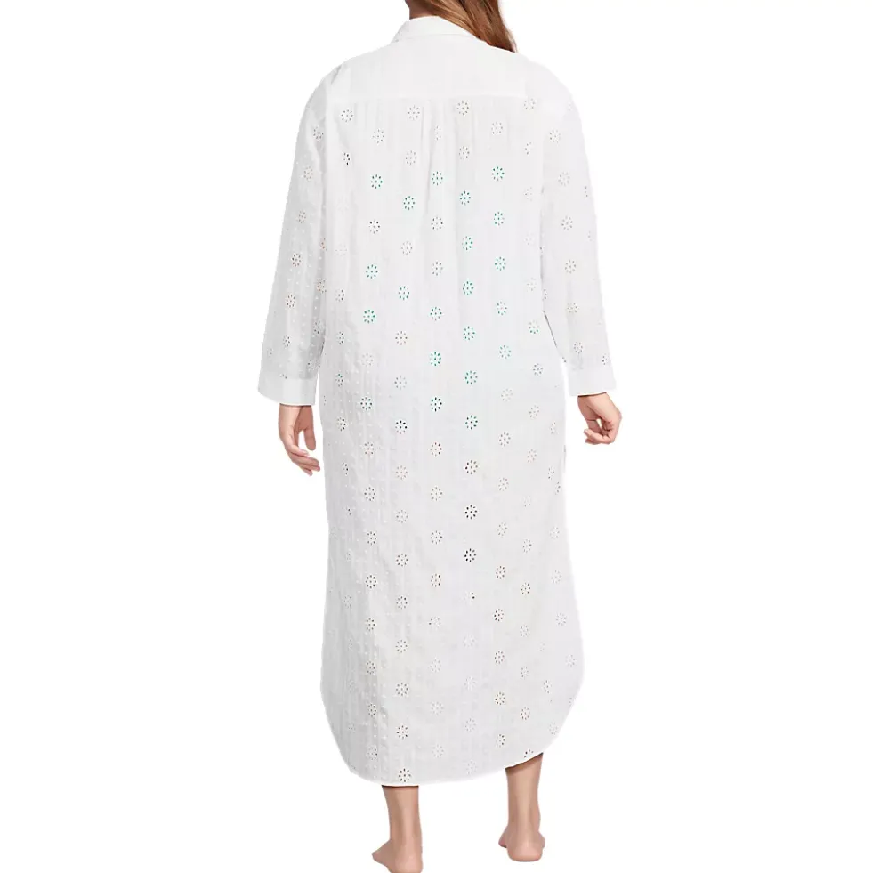 Women's Eyelet Button Down Maxi Cover-up Dress