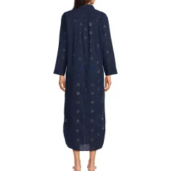 Women's Eyelet Button Down Maxi Cover-up Dress