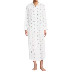 Women's Eyelet Button Down Maxi Cover-up Dress