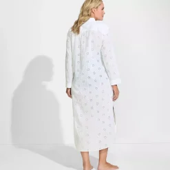 Women's Eyelet Button Down Maxi Cover-up Dress