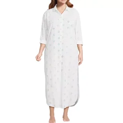 Women's Eyelet Button Down Maxi Cover-up Dress