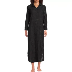 Women's Eyelet Button Down Maxi Cover-up Dress