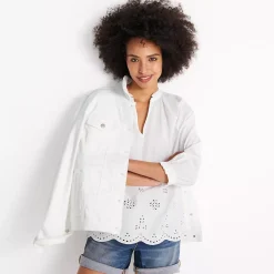 Women's Eyelet Split Neck Shirt