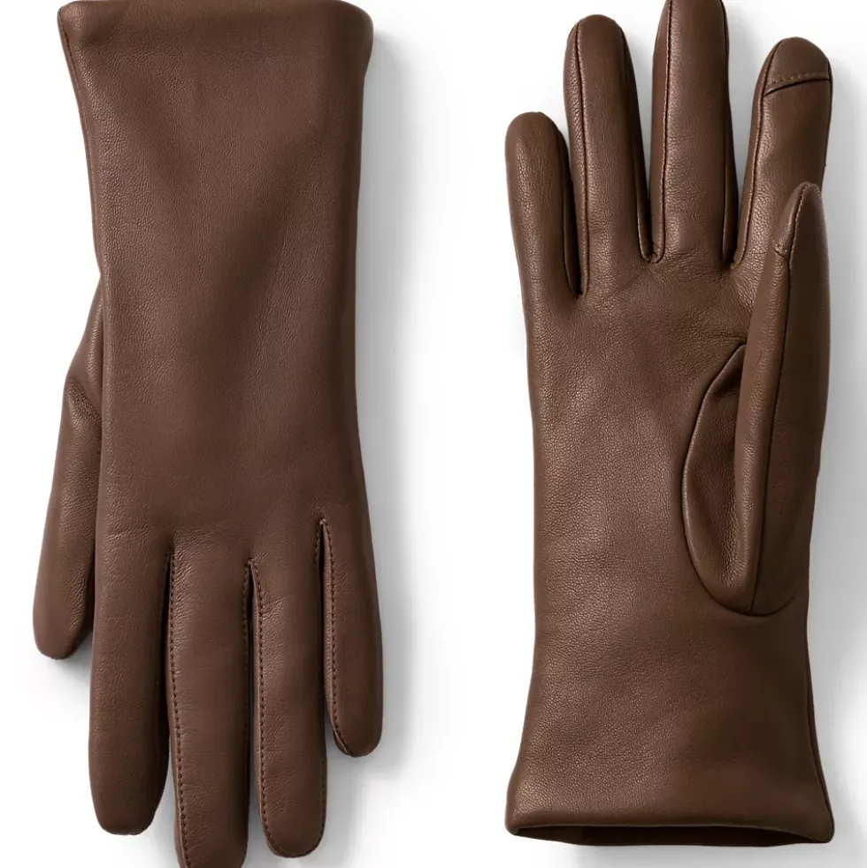 Women's EZ Touch Screen Cashmere Lined Leather Gloves