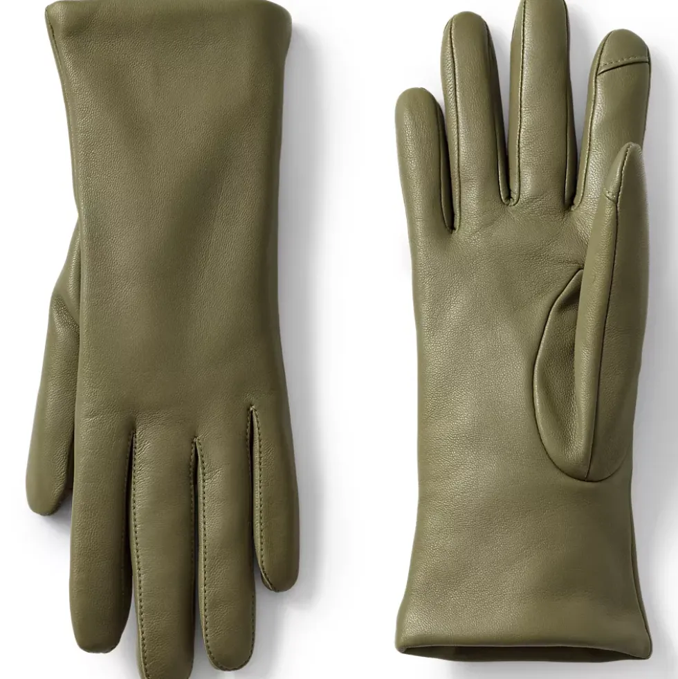 Women's EZ Touch Screen Cashmere Lined Leather Gloves