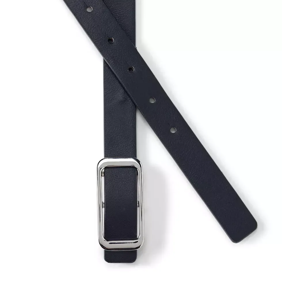 Women's Faux Leather Classic Skinny Belt Set