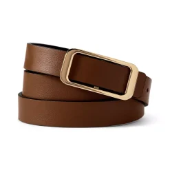 Women's Faux Leather Classic Skinny Belt Set