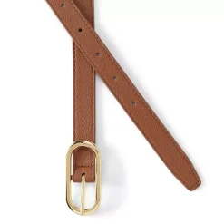 Women's Faux Leather Skinny Reversible Belt