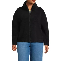 Women's Faux Shearling Zip Front Fleece Jacket