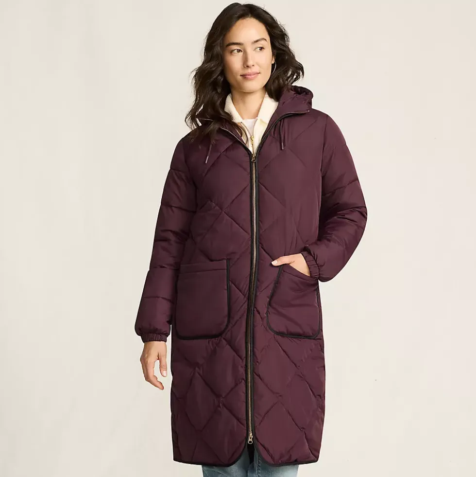 Women's FeatherFree Insulated Diamond Quilted Maxi Coat