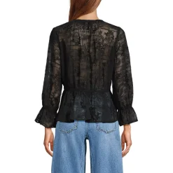 Women's Feminine Ruffle Chiffon V Neck Blouse