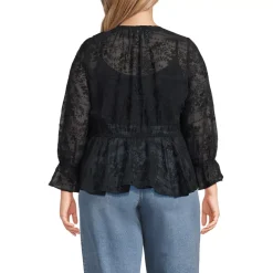 Women's Feminine Ruffle Chiffon V Neck Blouse