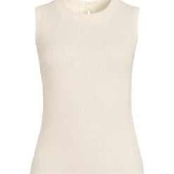 Women's Fine Gauge Baby Cable Crew Neck Sleeveless Sweater - Set Top