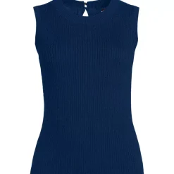 Women's Fine Gauge Baby Cable Crew Neck Sleeveless Sweater - Set Top