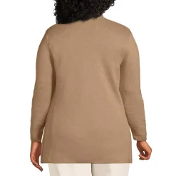 Women's Fine Gauge Cotton Button Front Blazer Sweater
